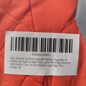 Orange Dog Winter Coat with Harness